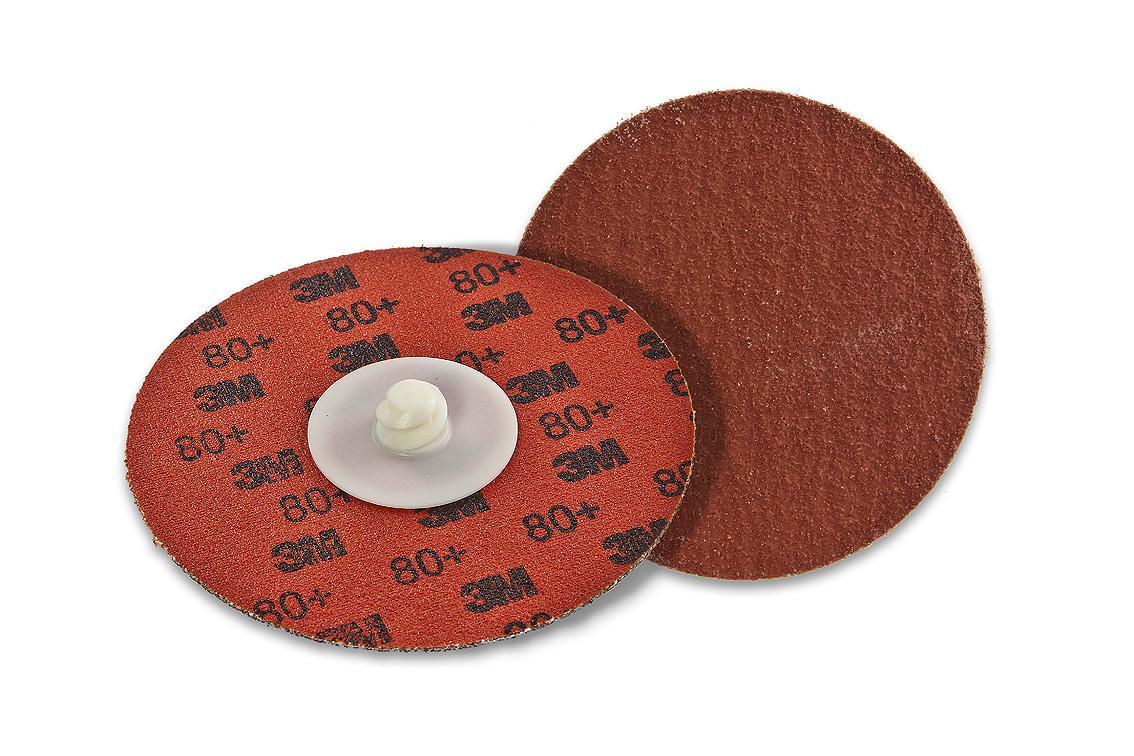Cubitron II 7100001473 Durable Edge Abrasive Disc, 2 in Dia Disc, 80+ Grit, Medium Grade, Precision Shaped Ceramic Abrasive, Type TR Attachment - Coated Abrasive Quick-Change Discs